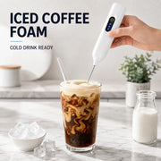 Rechargeable Electric Milk Frother – 3-Speed Handheld Whisk for Coffee & Latte