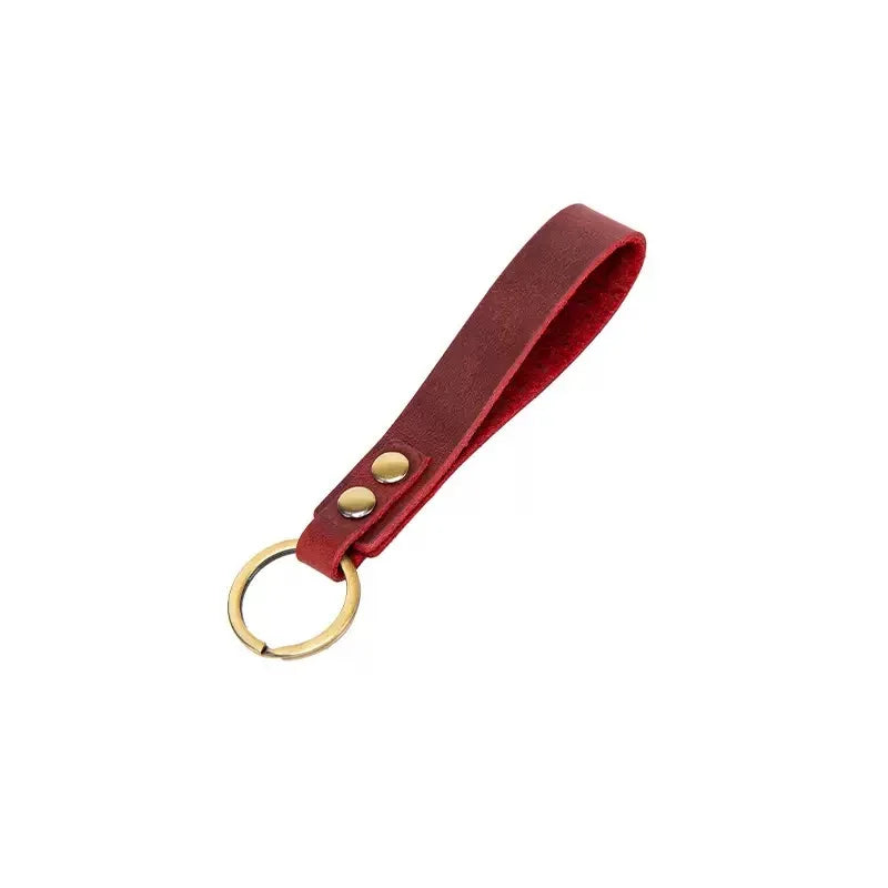 Vintage Leather Keychain – Men's Car Key Strap with Waist Wallet Ring