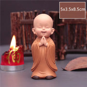 Mini Buddha Statue Little Buddhist Monks Tibetan Buddhism Figurine Zen Garden Ornament Home Aquarium Tank Garden Yard Decoration