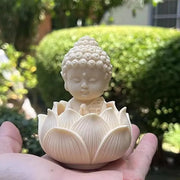 Q Version Lotus Tathagata Buddha Carved Buddha Statue Cute Character Model Home Desktop Decoration Accessories Gift Statue