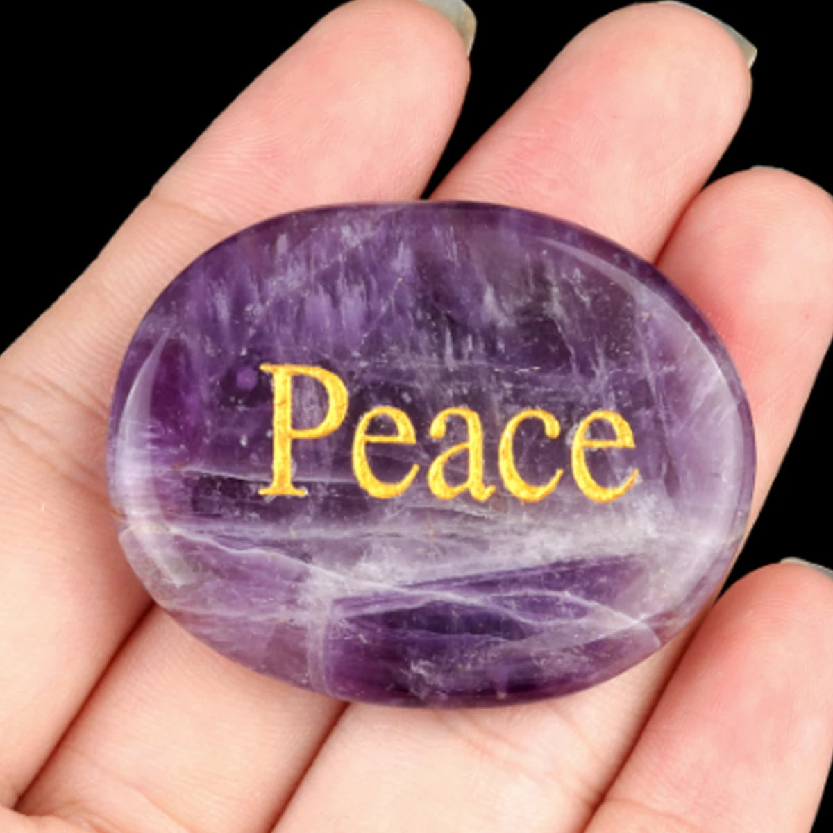 Oval Quartz Worry Stone – Healing Crystal Chakra Meditation Gemstone