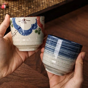 Japanese Style Hefeng Hand-painted Ceramic Tea Cup Wine Cup Small Size Drinking Cup Hotel Heat-resistant Thickened Home Tea