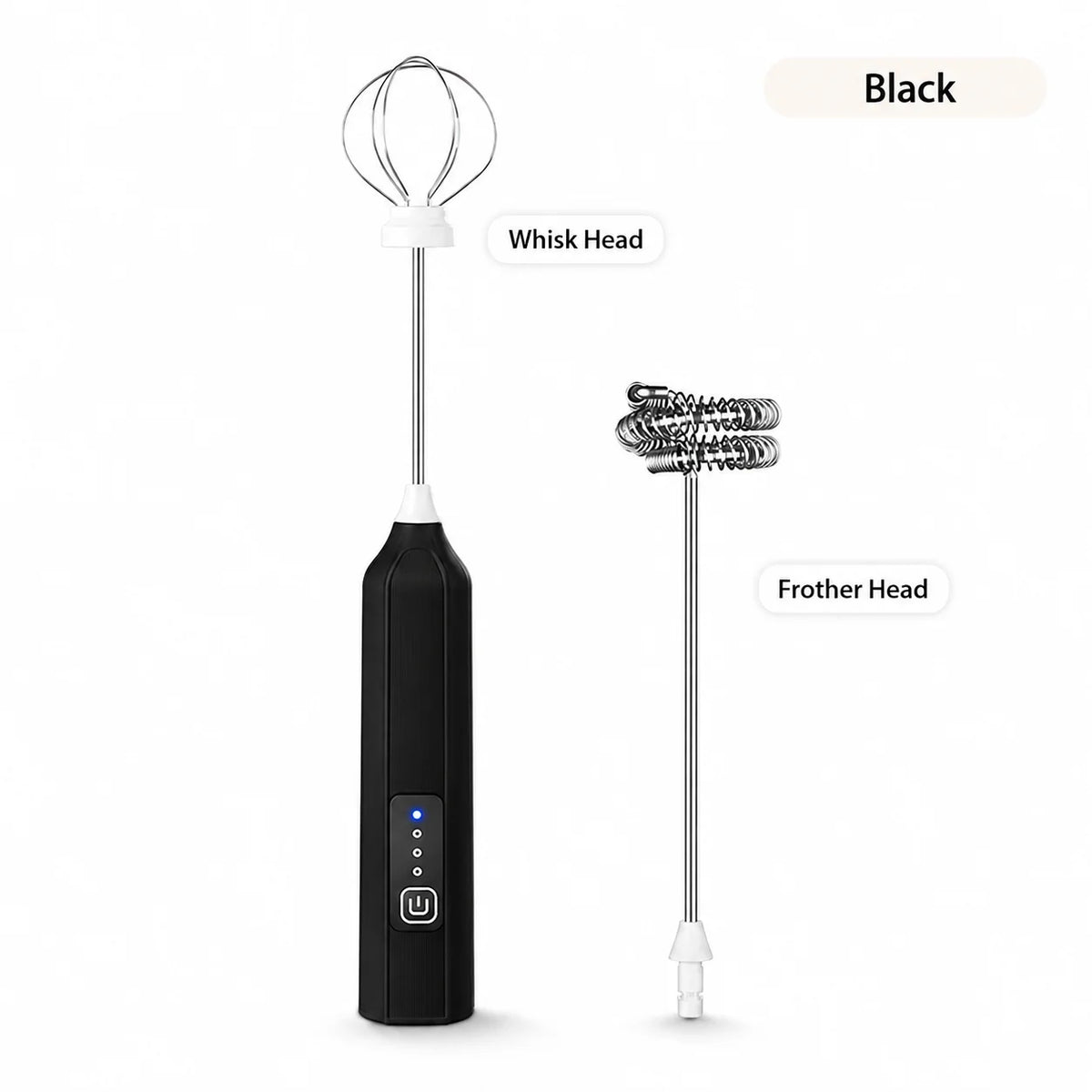 Rechargeable Electric Milk Frother – 3-Speed Handheld Whisk for Coffee & Latte