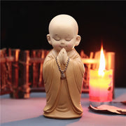Mini Buddha Statue Little Buddhist Monks Tibetan Buddhism Figurine Zen Garden Ornament Home Aquarium Tank Garden Yard Decoration