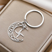 Saint Brigid Cross Keychain – Celtic Knot Moon Amulet for Men & Women