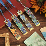 Retro Floral Metal Bookmark – Hollow Bronzing Design with Tassel