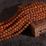 Natural Rudraksha Bodhi Beads 108 6/8/10/12MM Beads DIY Making Bracelets Long Necklace Prayer Buddhist Meditation Jewelry