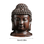 Creative Buddha Statue Wooden Sakyamuni Tathagata Figurine India Buddha Head Statue Crafts Decorative Ornament