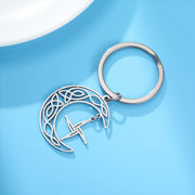 Saint Brigid Cross Keychain – Celtic Knot Moon Amulet for Men & Women