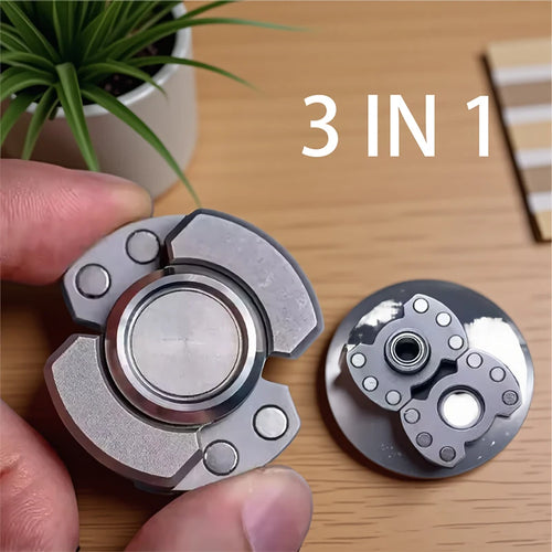 3-in-1 Alloy Metal Fidget Spinner – EDC Magnetic Stress Relief Toy for Adults