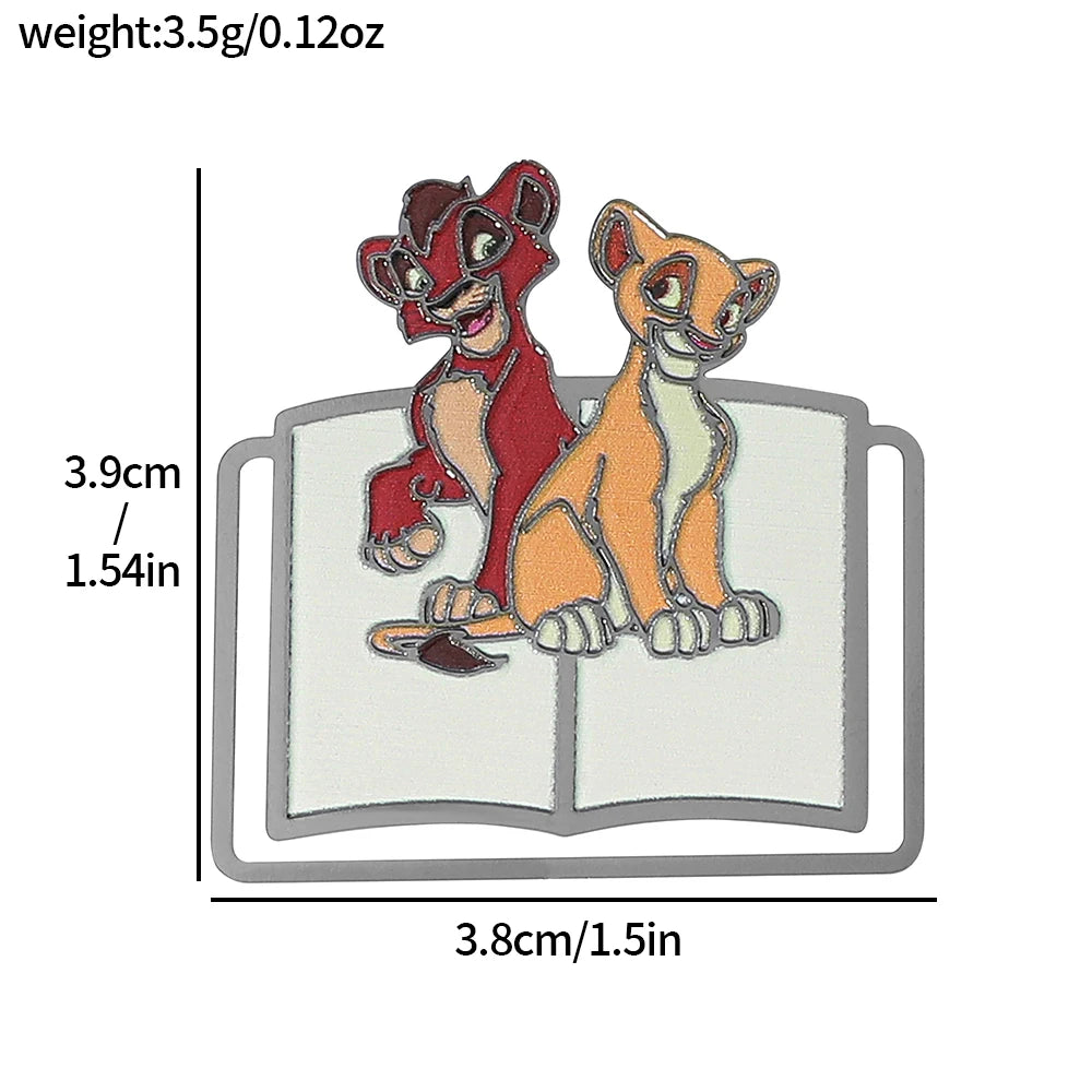 Chip, Dale & Simba Cartoon Metal Bookmark – Disney Fan Reading Accessory