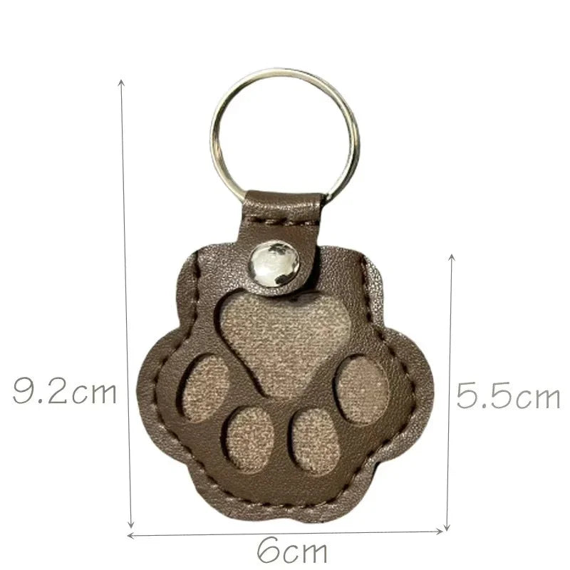Pet Hair Memorial Keychain – PU Leather Locket for Cat & Dog Fur