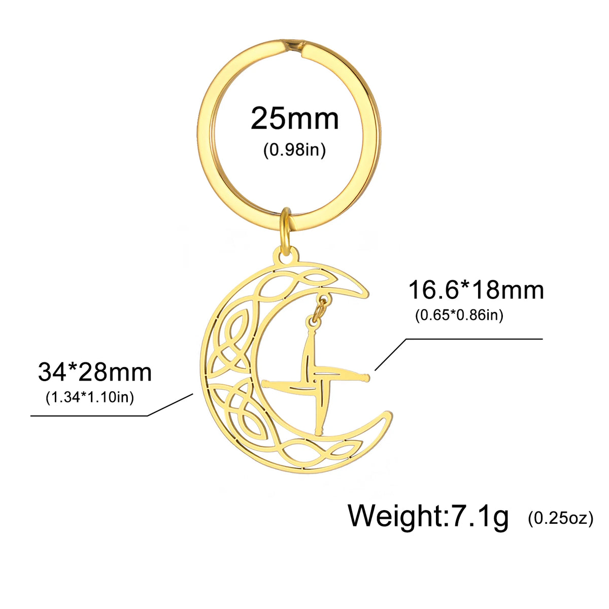 Saint Brigid Cross Keychain – Celtic Knot Moon Amulet for Men & Women