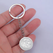 Vintage Rhiannon Celtic Goddess Keychain – Welsh White Horse Moon Amulet