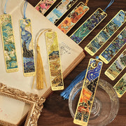 Retro Floral Metal Bookmark – Hollow Bronzing Design with Tassel