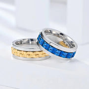 EDC Fidget Sliders Fashion Accessory Ratchet Ring Stress Relief for Adults Metal ADHD Casual Fidget Rings Haptic Coin