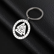 Viking Celtic Knot Trident Keychain – Hollow Stainless Steel Key Ring for Men