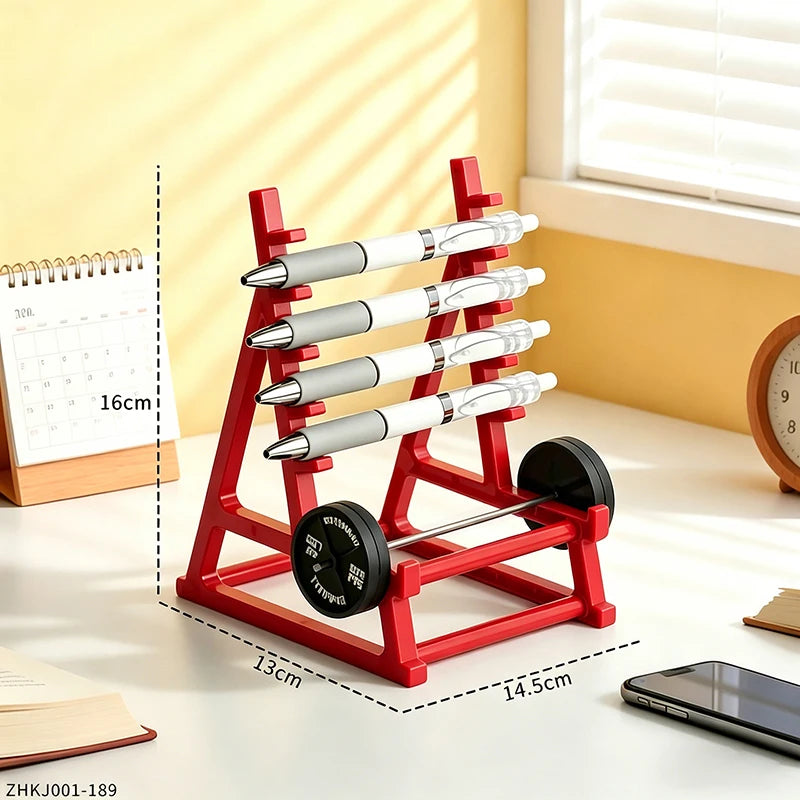 Barbell Pen Holder – Fitness Themed Desk Organizer Gift for Gym Lovers