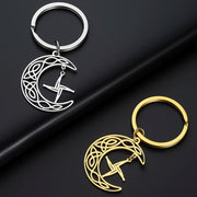 Saint Brigid Cross Keychain – Celtic Knot Moon Amulet for Men & Women