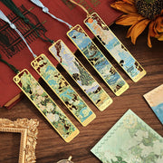 Retro Floral Metal Bookmark – Hollow Bronzing Design with Tassel