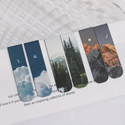 Forest Landscape Magnetic Bookmarks – 2 Pcs Page Markers for Books