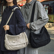 Canvas Crossbody Messenger Bag – Large Capacity Shoulder Book Bag