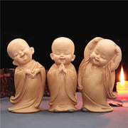 Mini Buddha Statue Little Buddhist Monks Tibetan Buddhism Figurine Zen Garden Ornament Home Aquarium Tank Garden Yard Decoration
