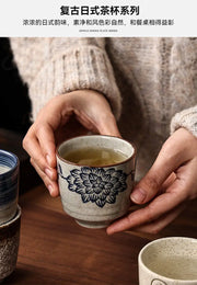 Japanese Style Hefeng Hand-painted Ceramic Tea Cup Wine Cup Small Size Drinking Cup Hotel Heat-resistant Thickened Home Tea