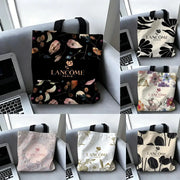Floral Print Canvas Tote Bag – Large Capacity Reusable Shoulder Bag